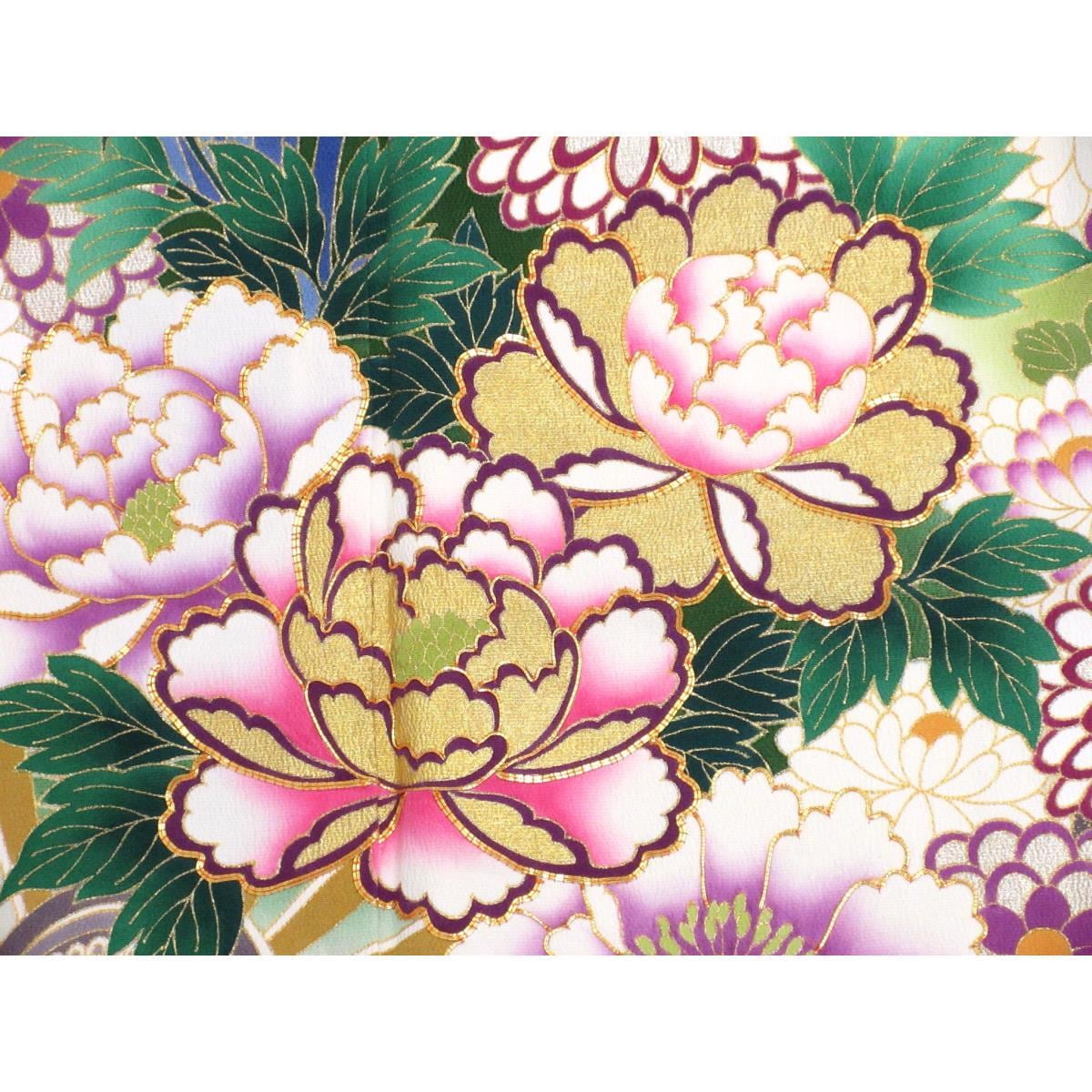 訪問着　友禅金彩加工　刺繍入り