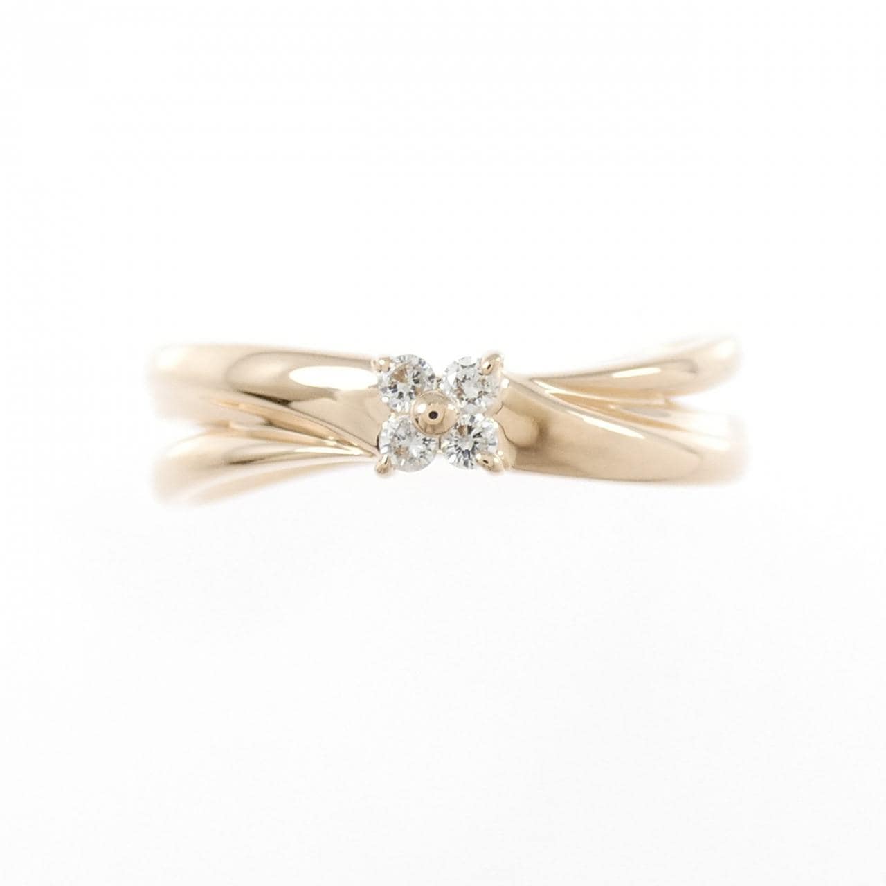 K18PG フラワー ダイヤモンド リング 0.06CT