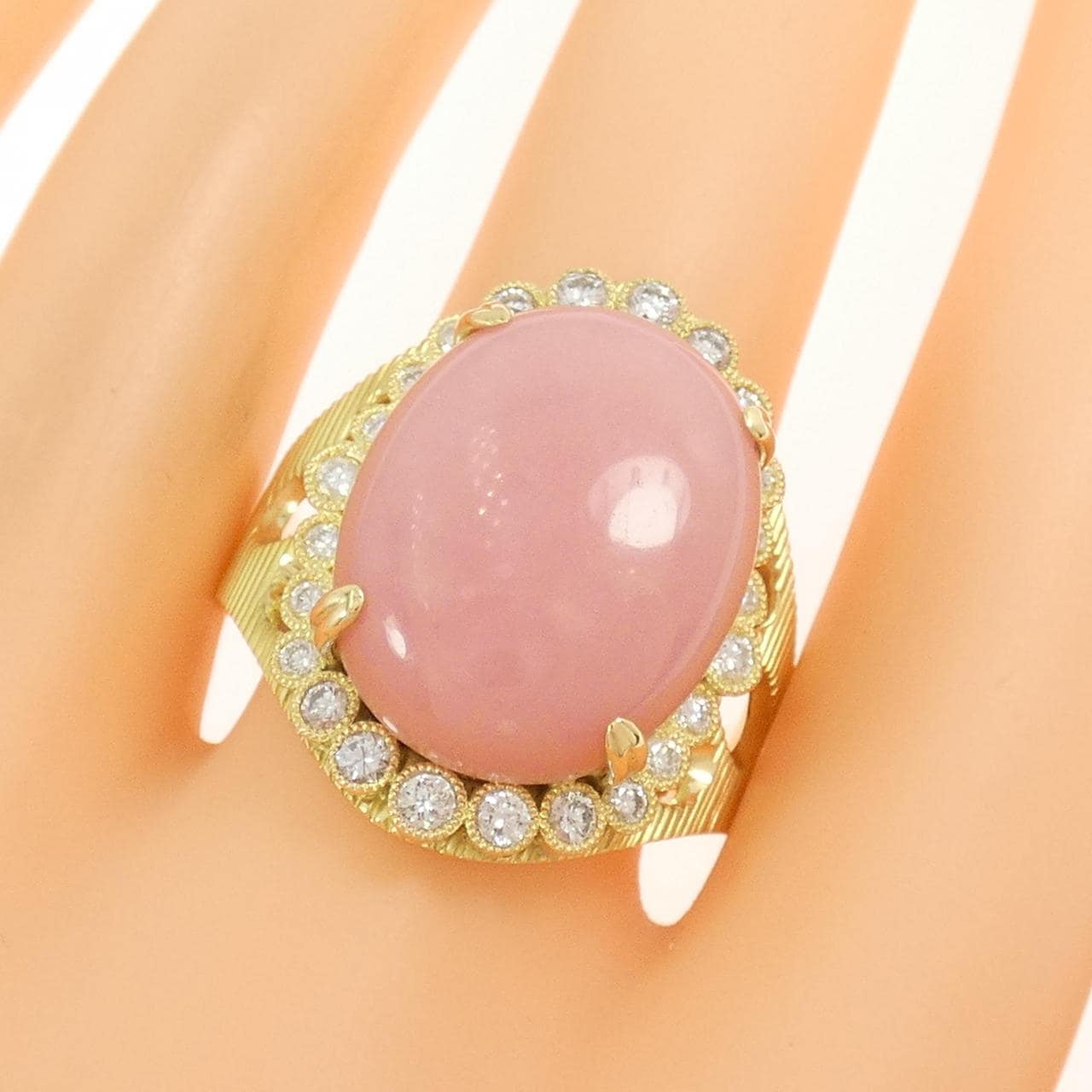 K18YG オパール リング 10.93CT