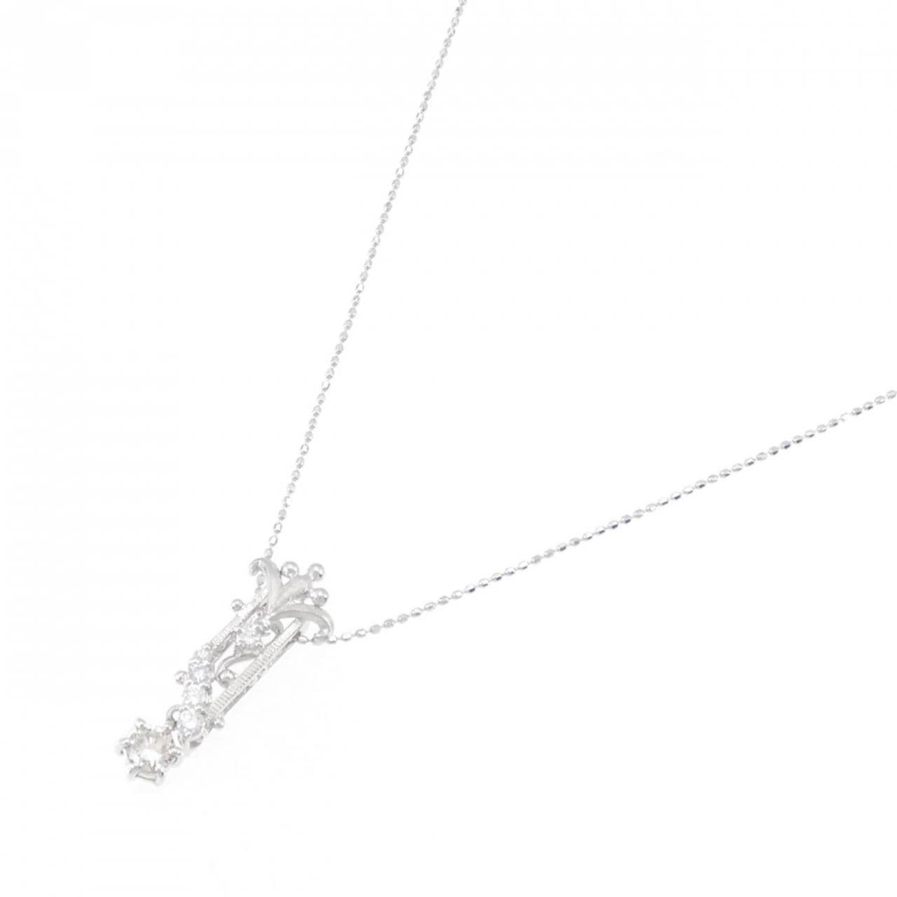 K18WG/750WG Diamond Necklace 0.38CT