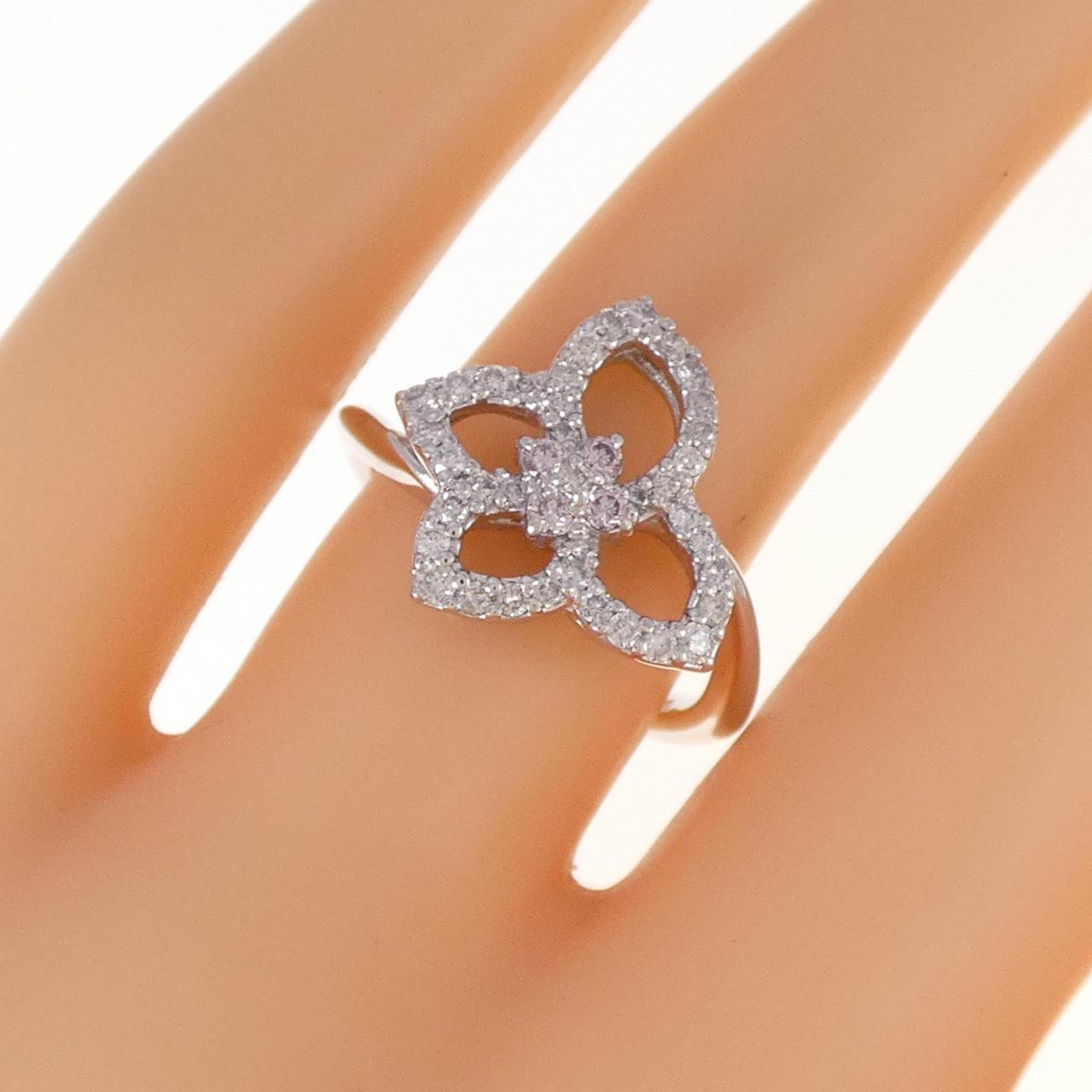 K18WG ピンクダイヤモンド リング 0.07CT