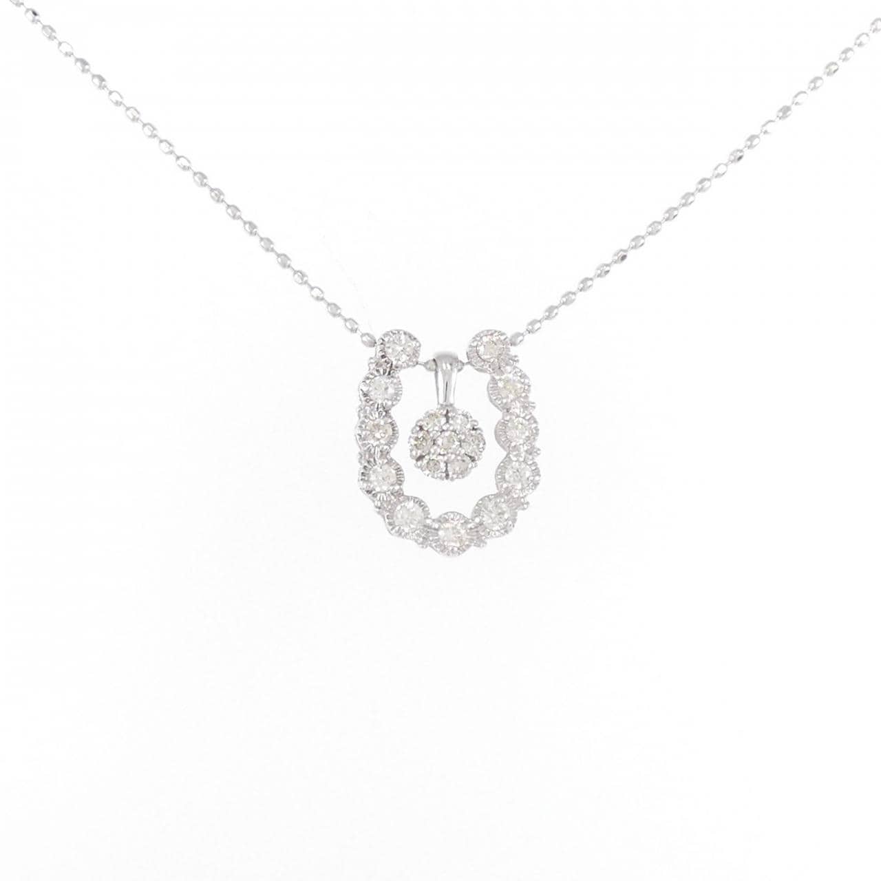 K18WG 2WAY ダイヤモンド ネックレス 0.17CT