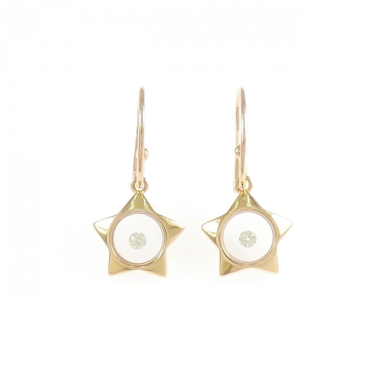K18YG/K18PG スター ダイヤモンド ピアス 0.08CT