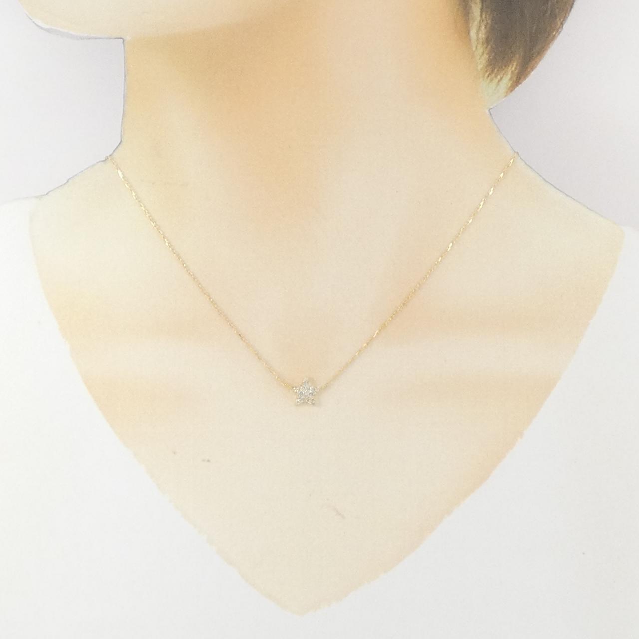 K18YG スター ダイヤモンド ネックレス 0.18CT