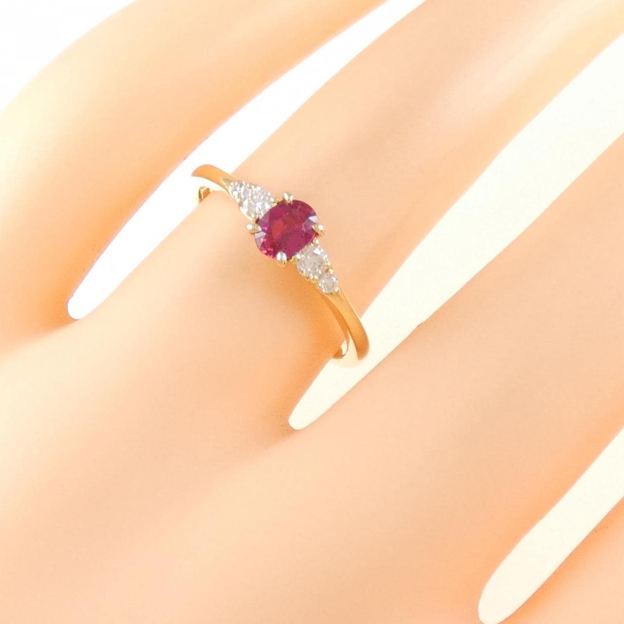 K18YG ルビー リング 0.26CT