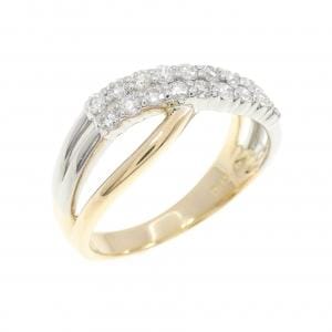 K18YG/PT ダイヤモンド リング 0.32CT
