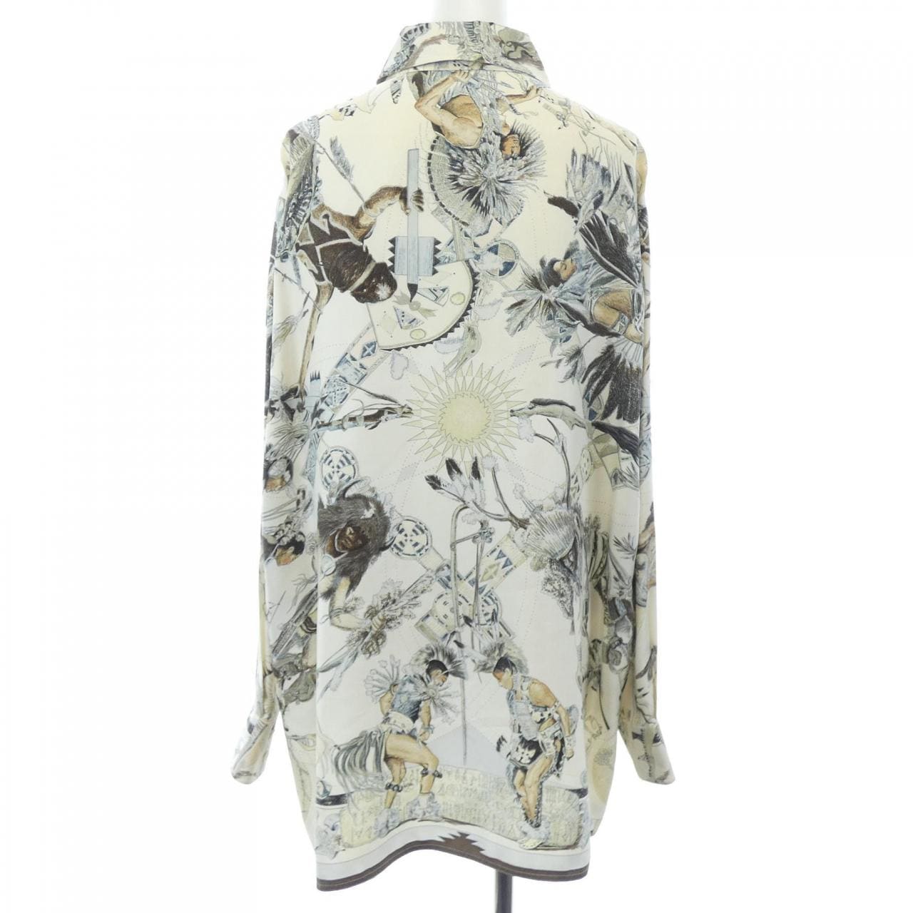 【ヴィンテージ】エルメス HERMES LES DANSES DES INDIENS ツイルレーヌ. シャツ