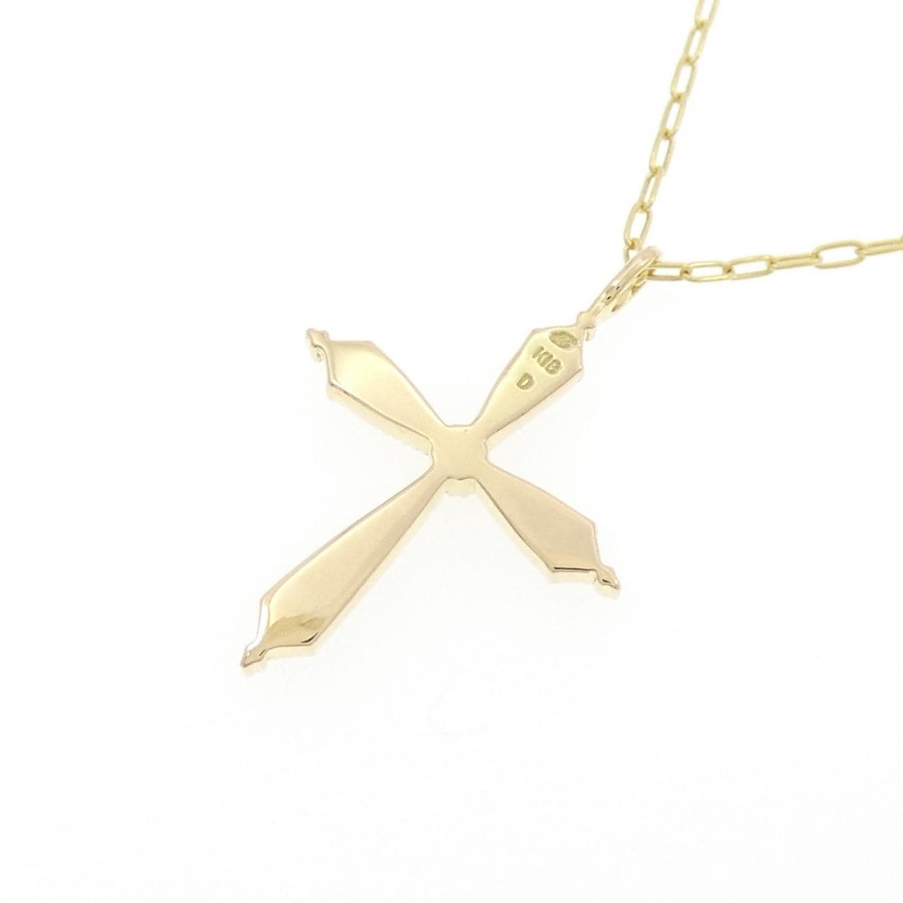 K18YG クロス ダイヤモンド ネックレス