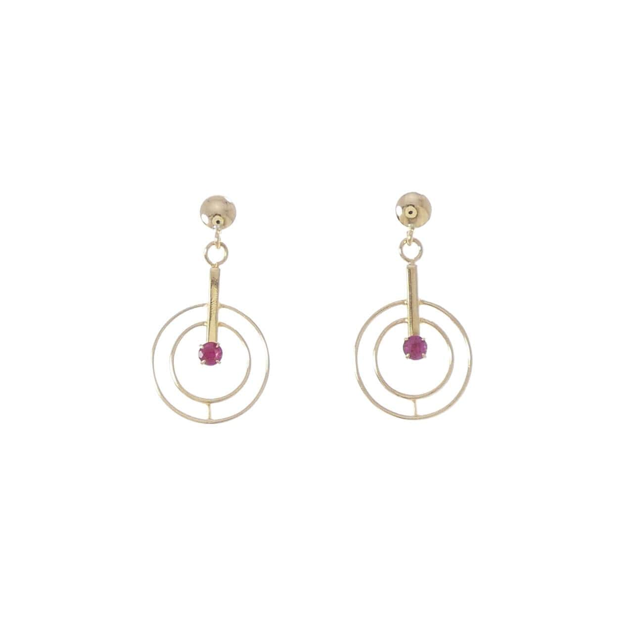 K18YG ルビー ピアス