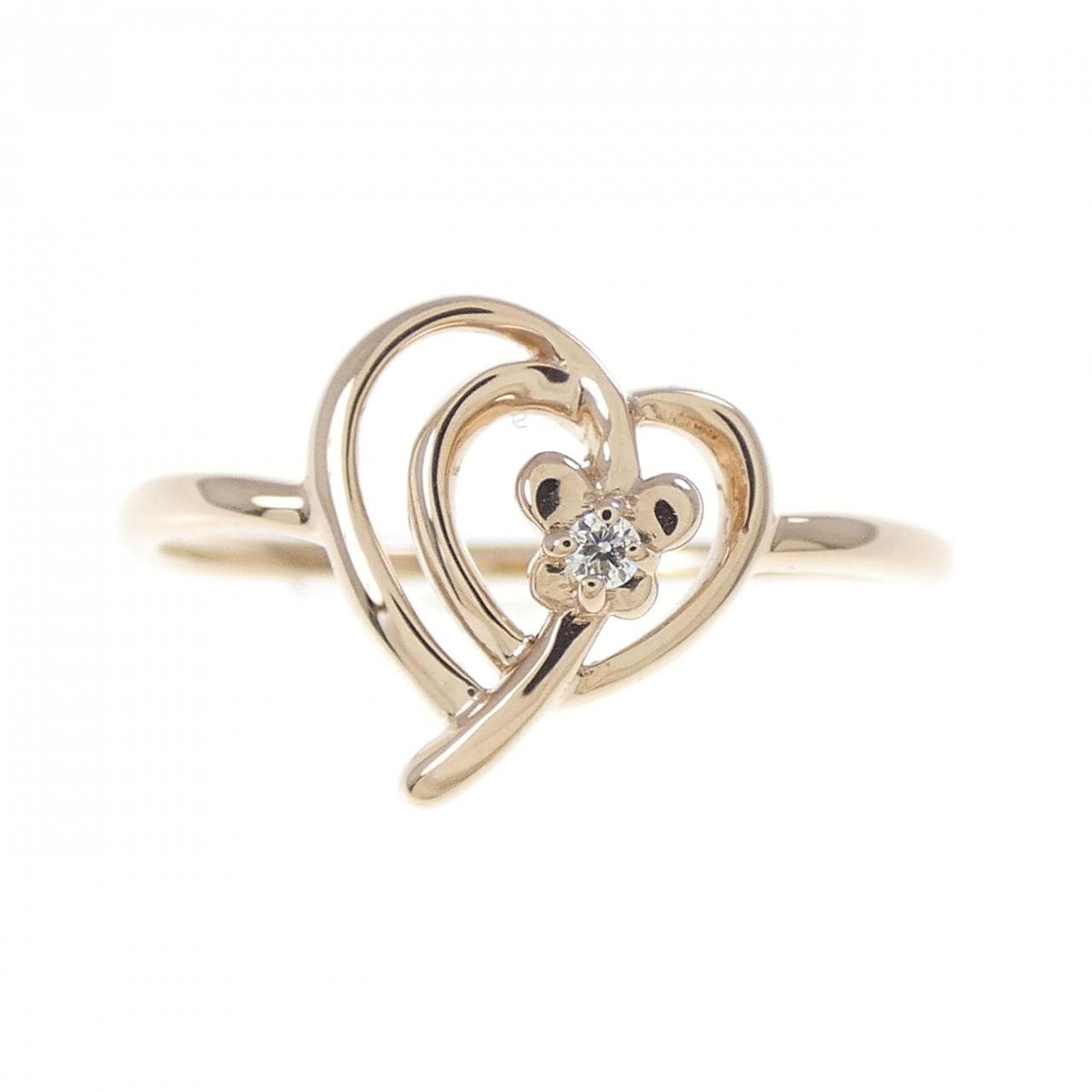 K18PG ハート ダイヤモンド リング 0.01CT