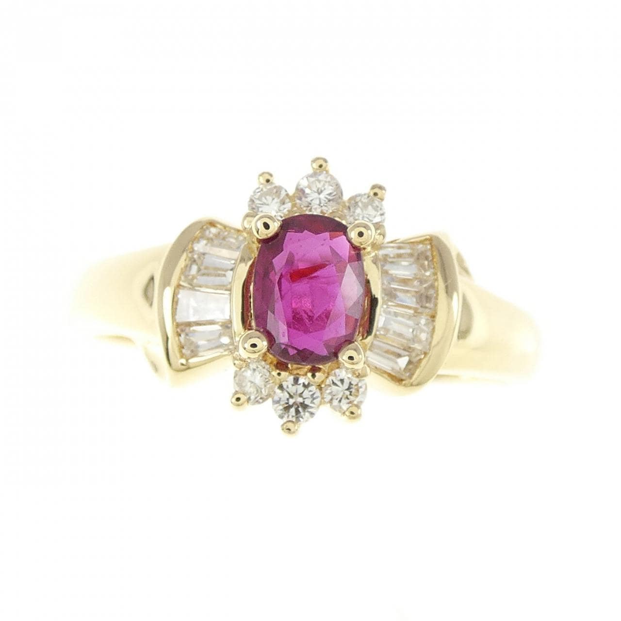 K18YG ルビー リング 0.41CT
