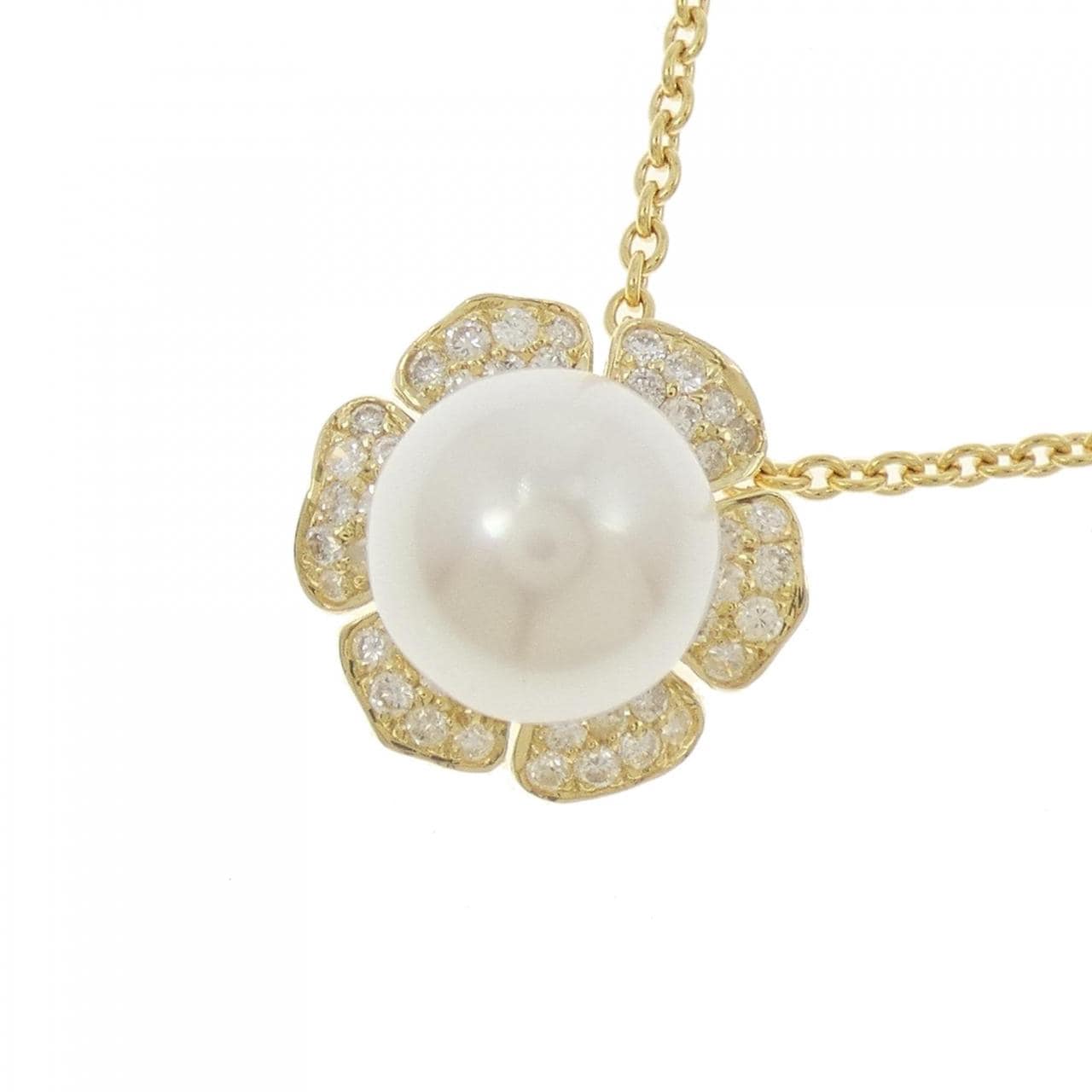 K18YG/750YG 白蝶パール ネックレス