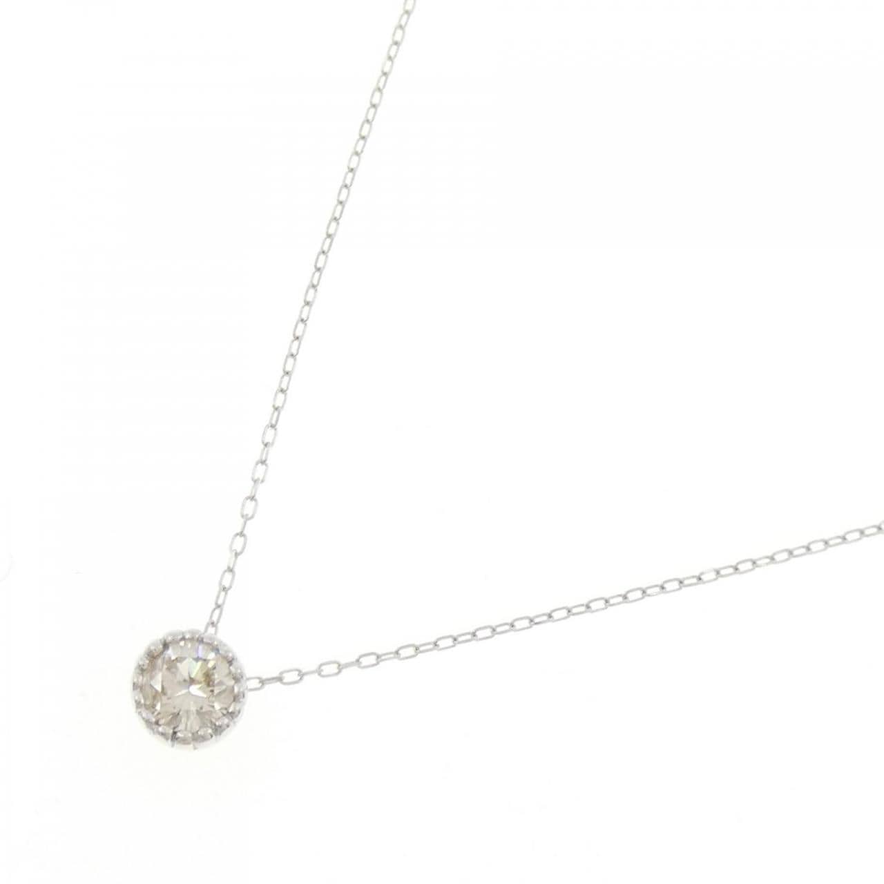 K18WG ソリティア ダイヤモンド ネックレス 0.39CT