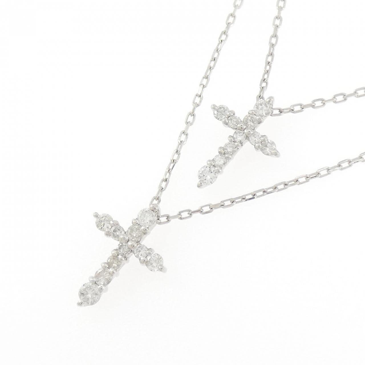 PT900/PT850 クロス ダイヤモンド ネックレス 0.50CT