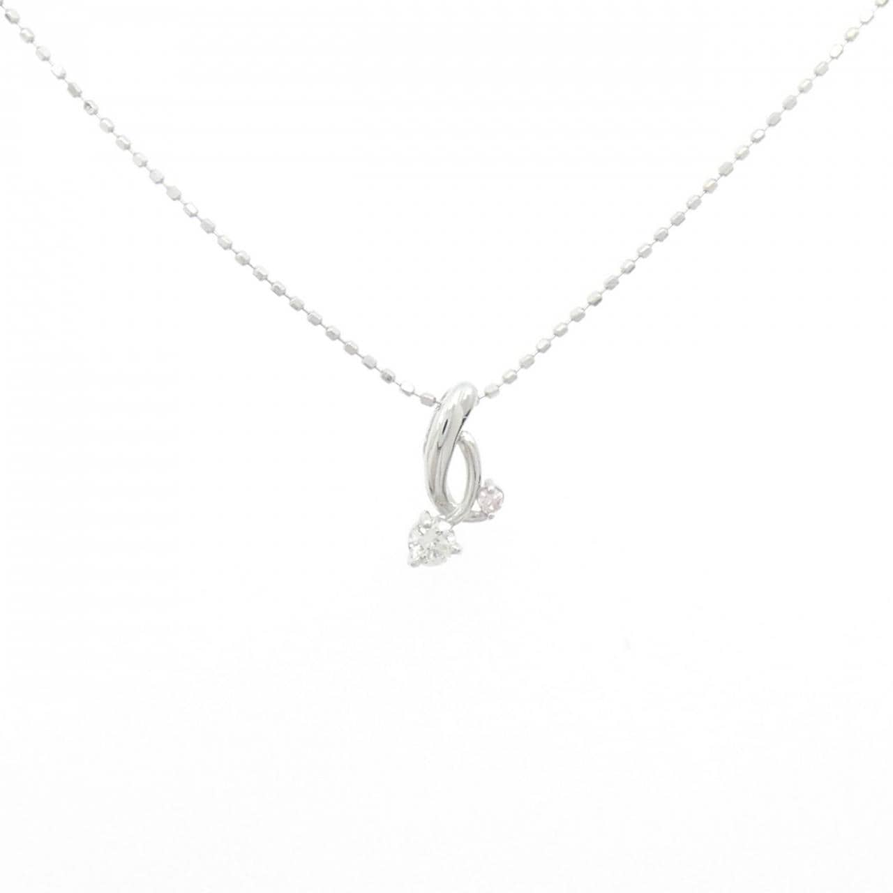K18WG ダイヤモンド ネックレス 0.12CT