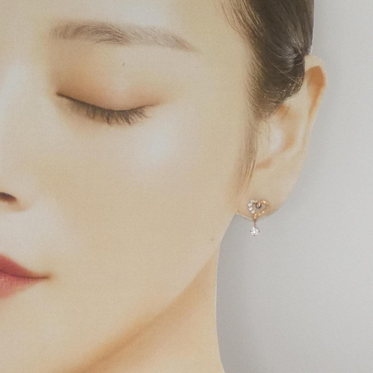 4゜C ハート キュービックジルコニア ピアス