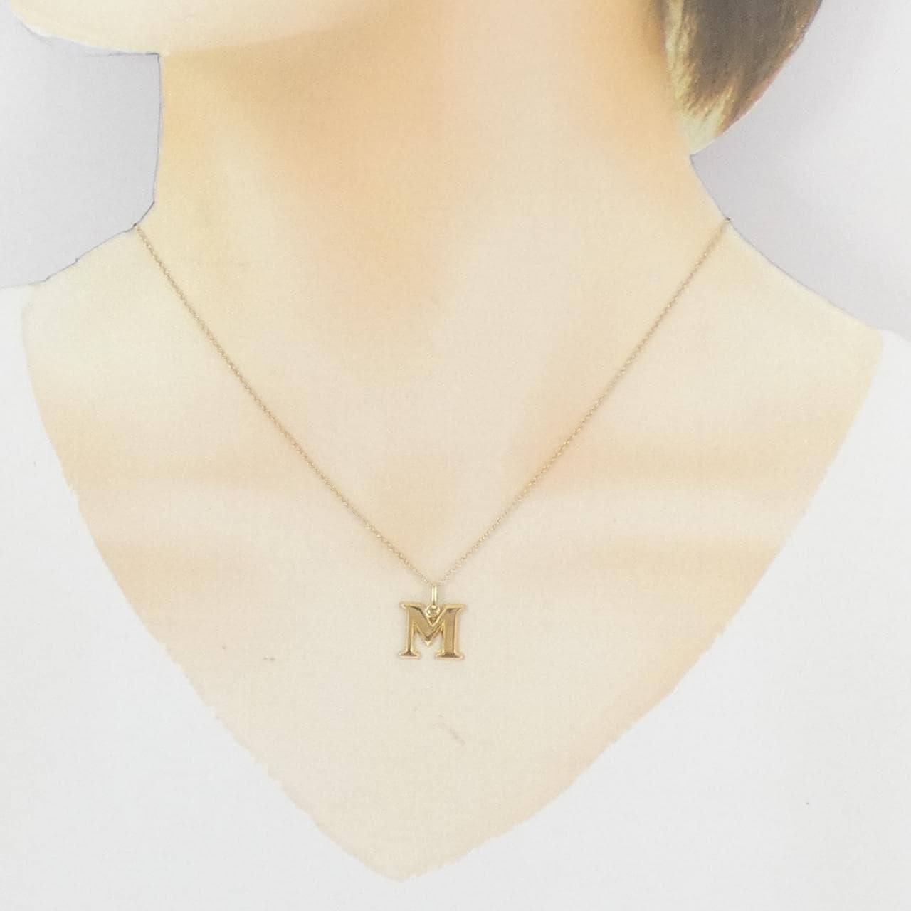 K18YG イニシャルM ネックレス