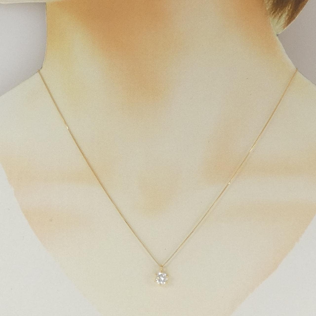 K18YG ソリティア ダイヤモンド ネックレス 0.55CT