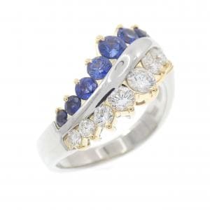 PT900/K18YG サファイヤ リング 0.86CT