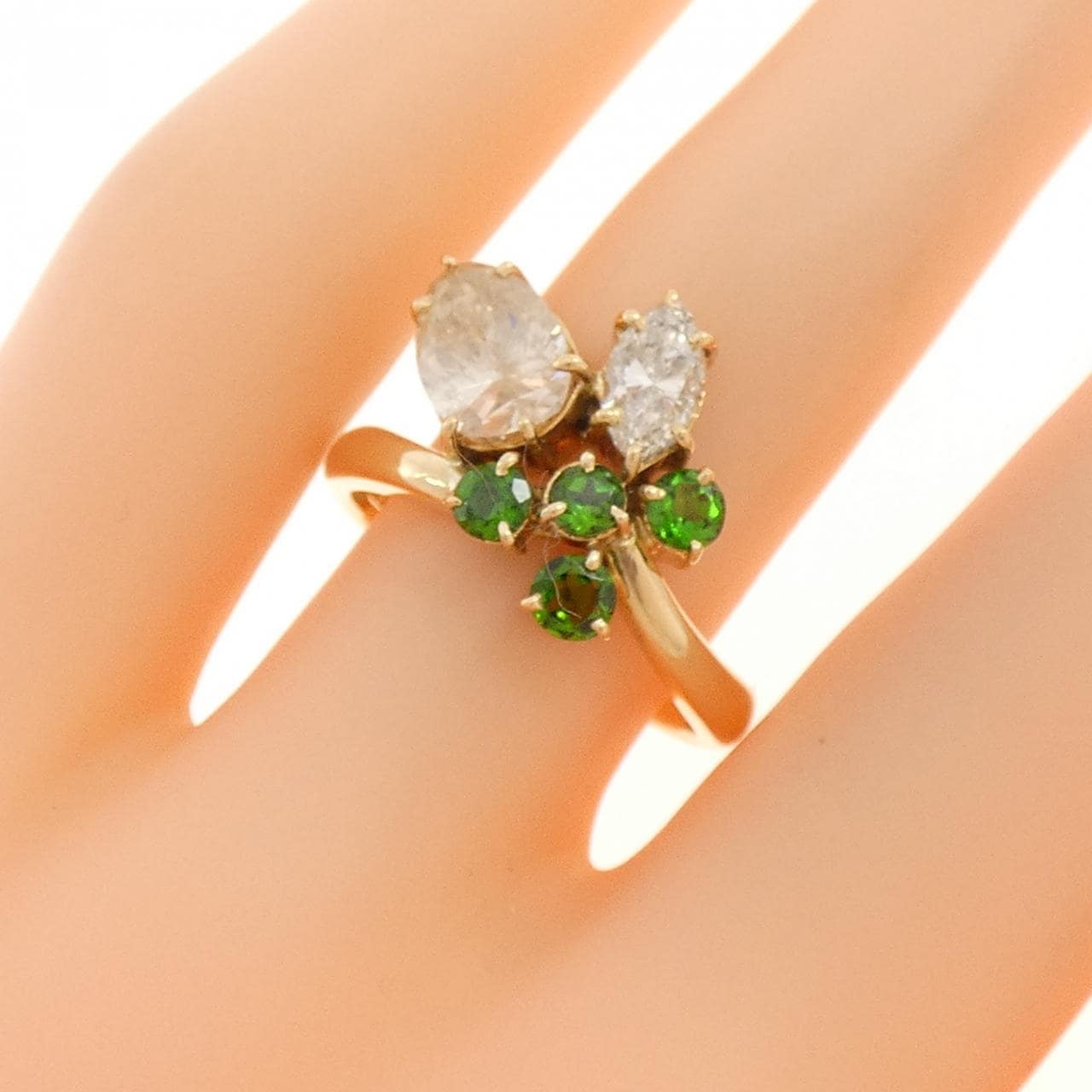 K18YG ダイオプサイト リング 0.423CT