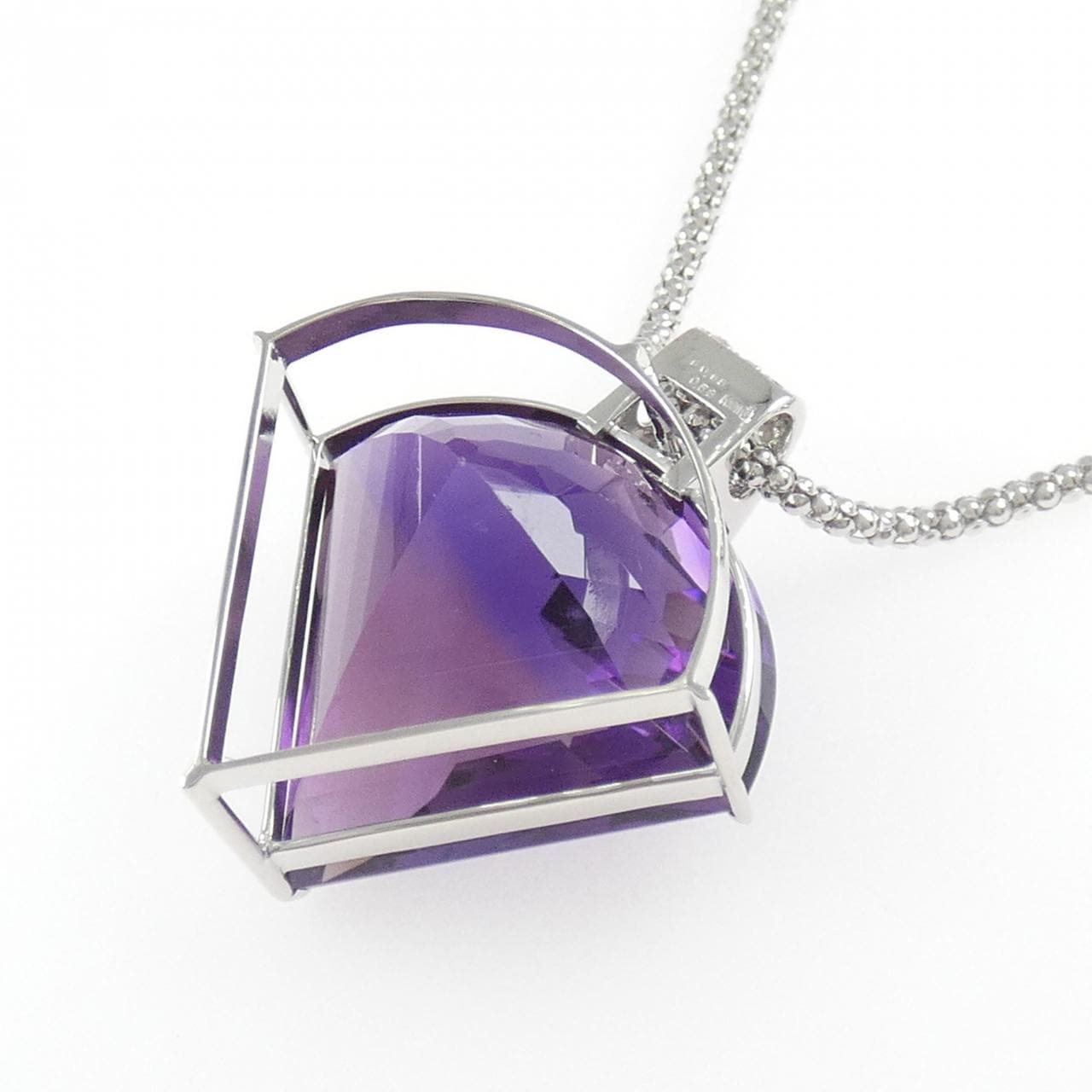 K18WG アメジスト ネックレス 60.68CT