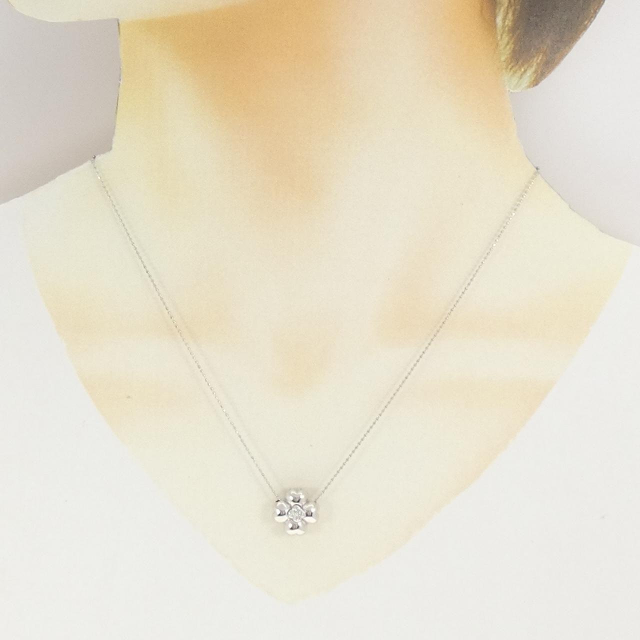 PT850 フラワー ダイヤモンド ネックレス 0.33CT