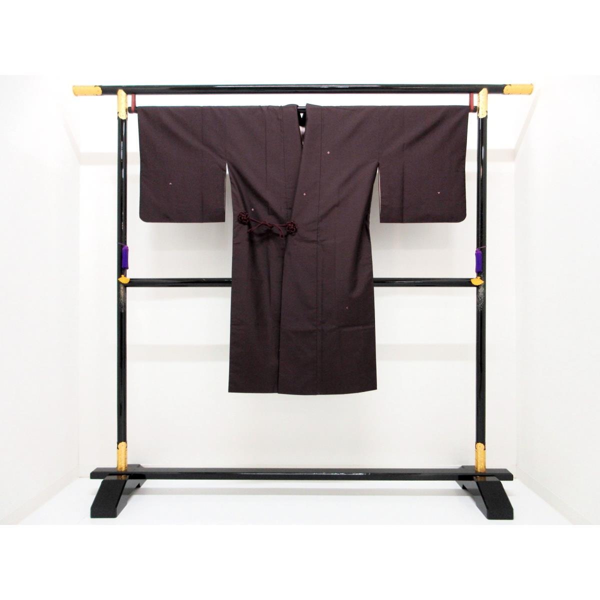 Stylish coat with striped Ooshima Tsumugi embroidery, long