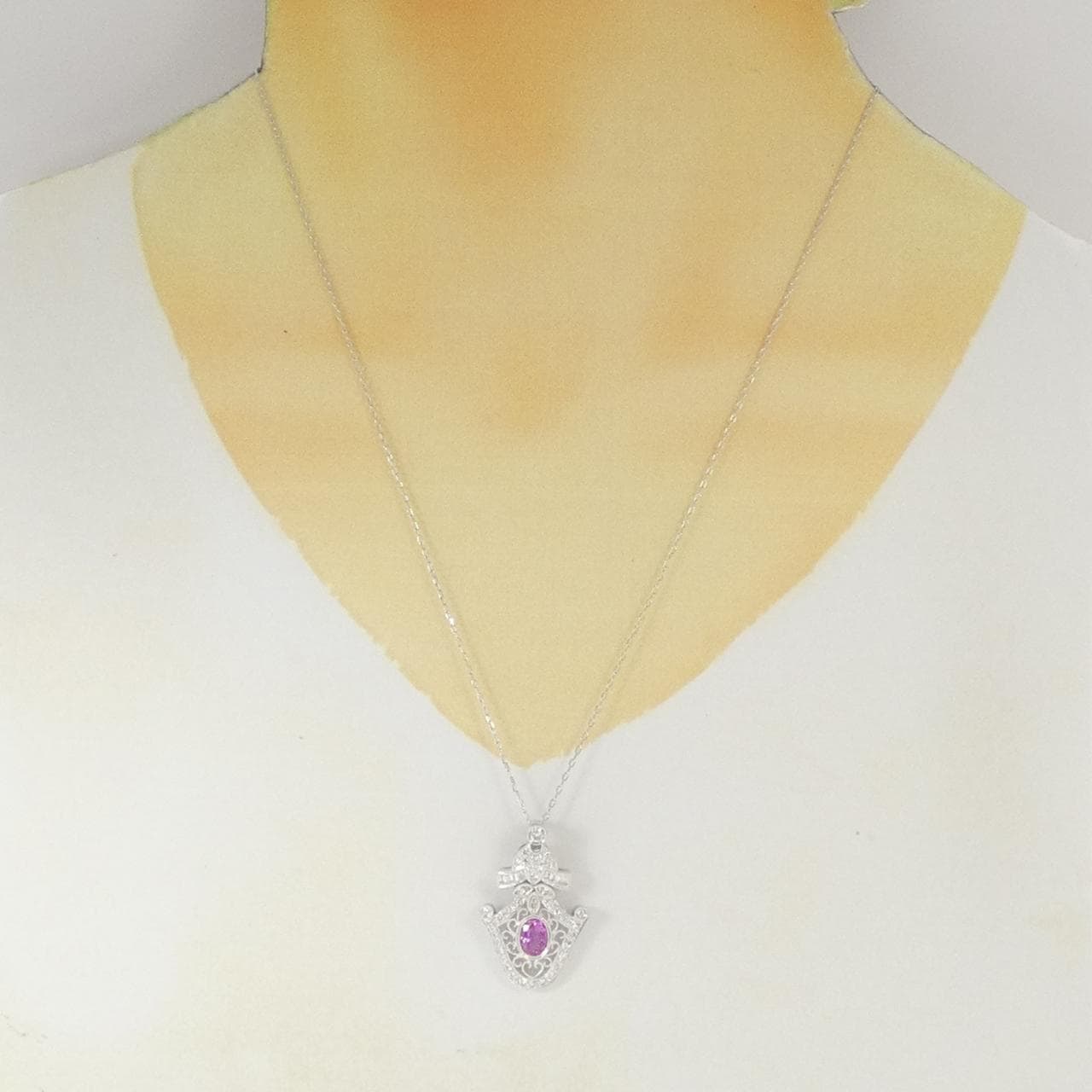 K18WG サファイヤ ネックレス 1.06CT