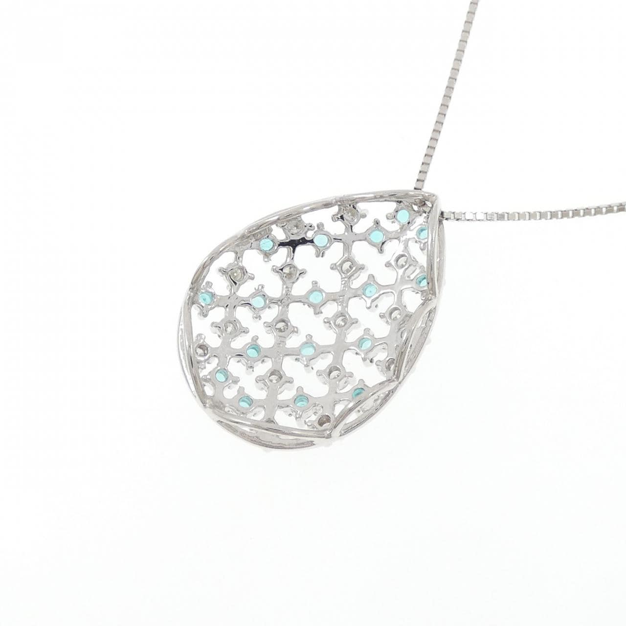 K18WG パライバトルマリン ネックレス 0.43CT
