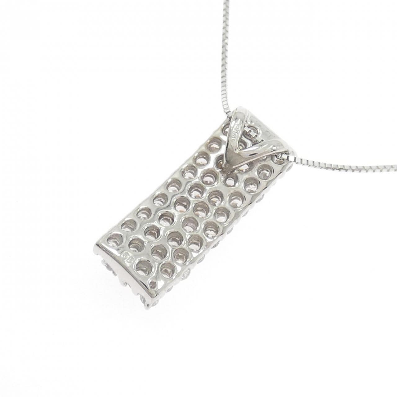 K18WG パヴェ ダイヤモンド ネックレス 1.58CT