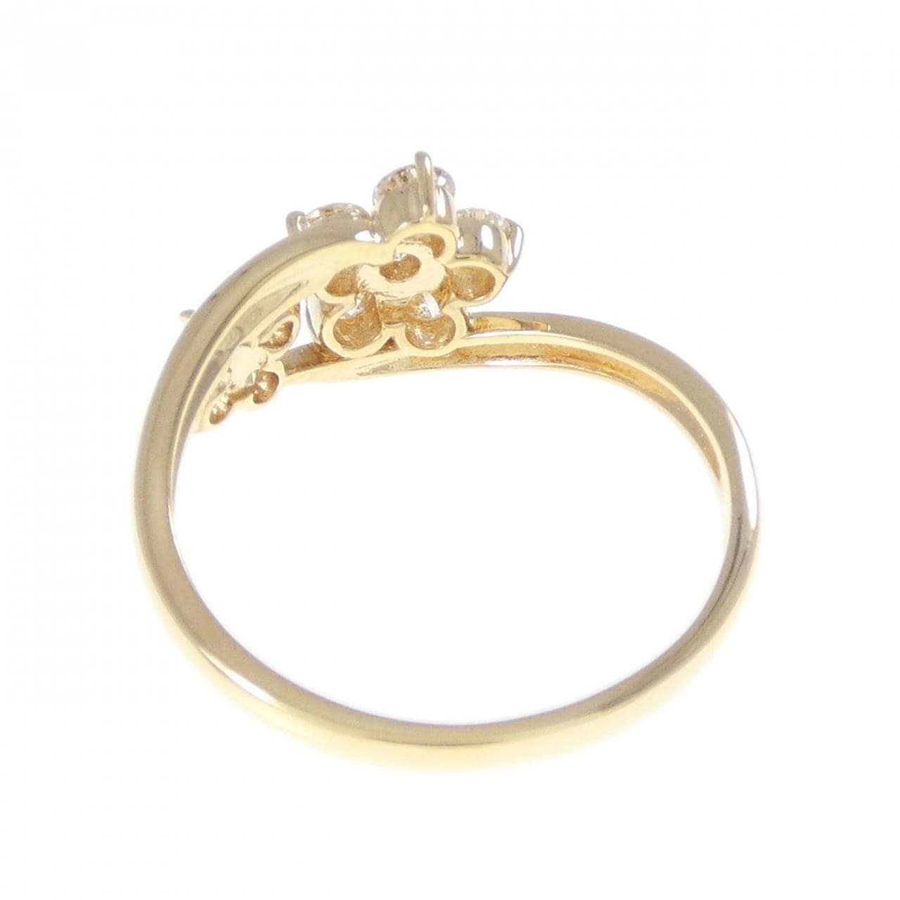 K18YG フラワー ダイヤモンド リング 0.50CT