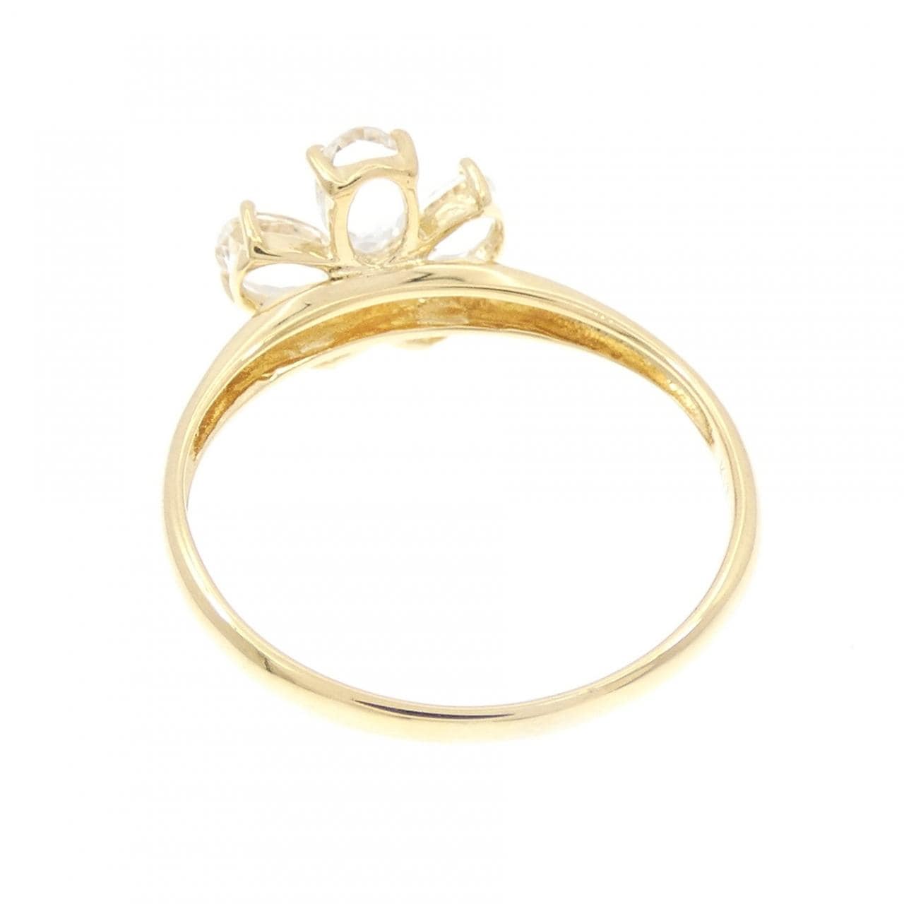 K18YG フラワー シトリン リング