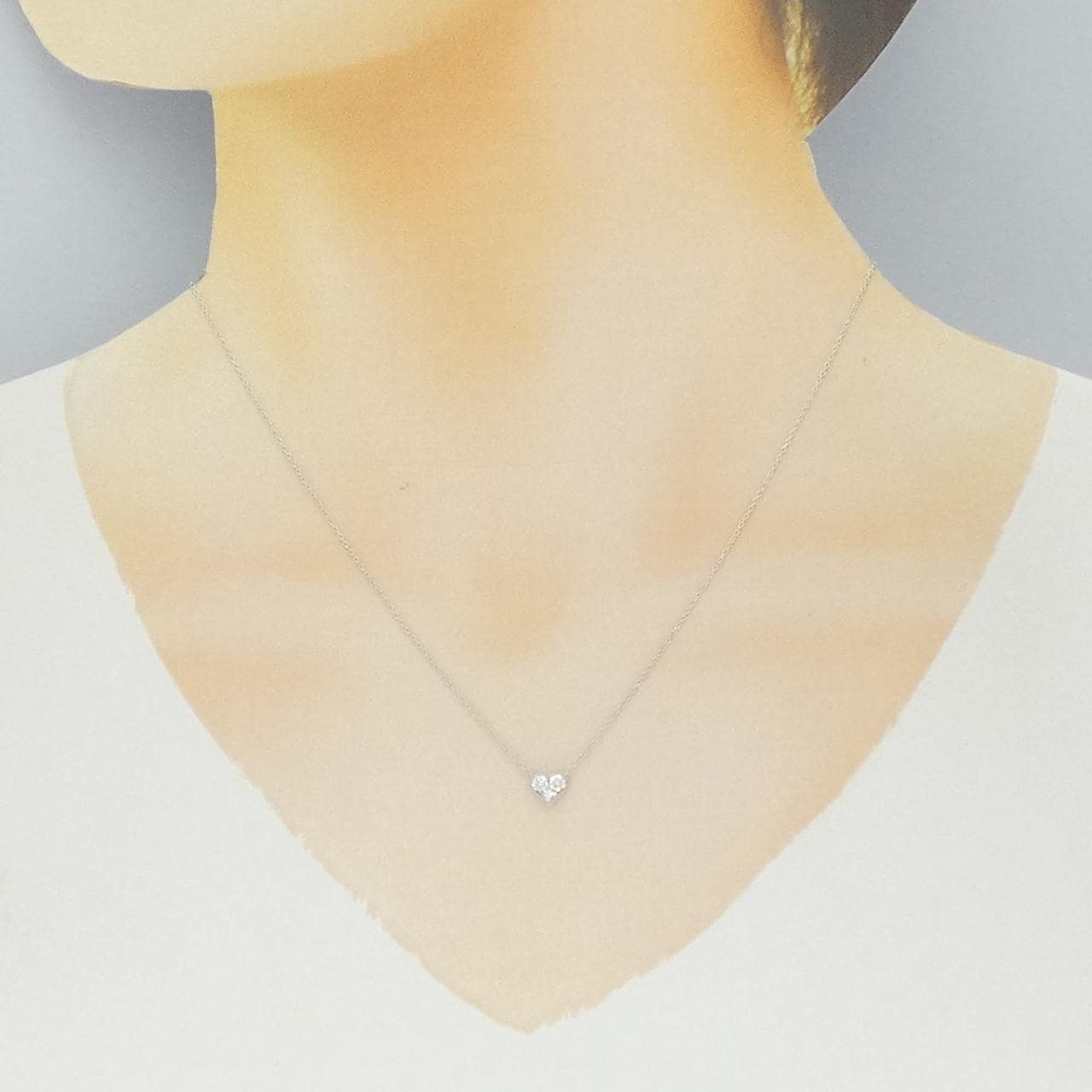 ポンテヴェキオ ハート ダイヤモンド ネックレス 0.16CT