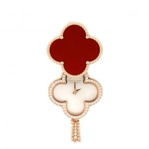 ヴァンクリーフ&アーペル アルハンブラシークレットペンダントウォッチ PG VCARO8ZV00 PG･RG クォーツ