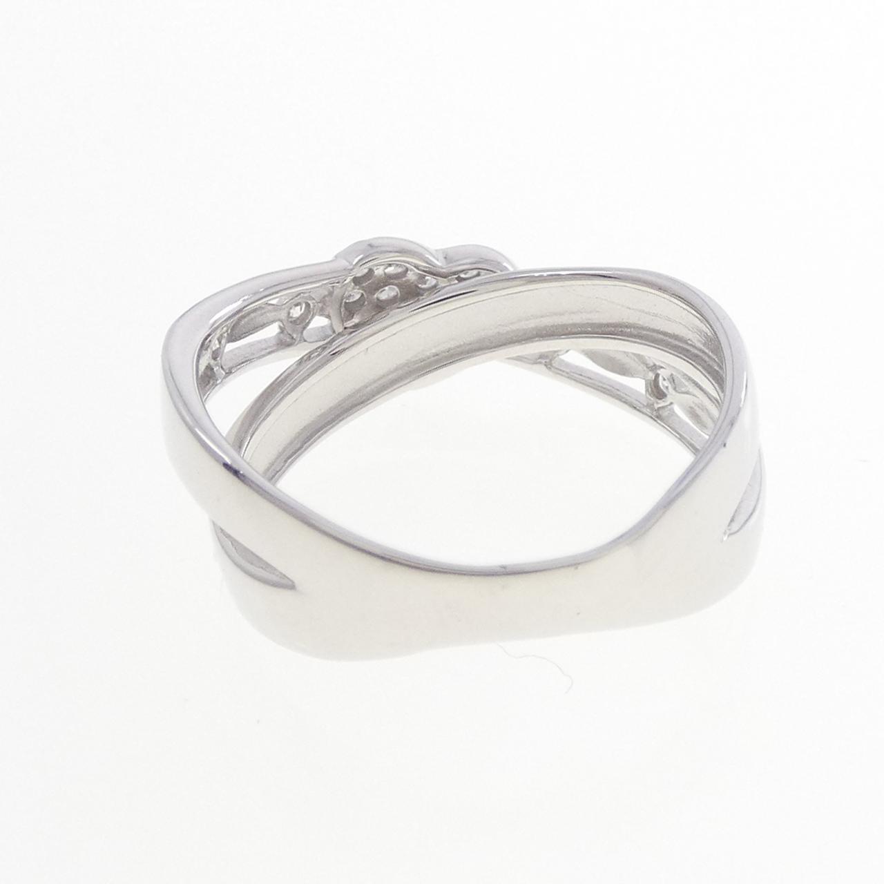 K18WG ハート パヴェ ダイヤモンド リング 0.16CT