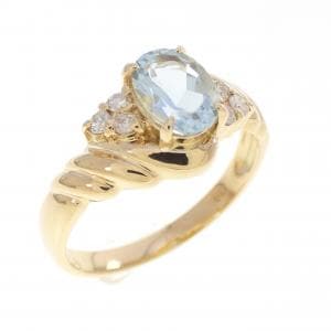 K18YG アクアマリン リング 0.69CT