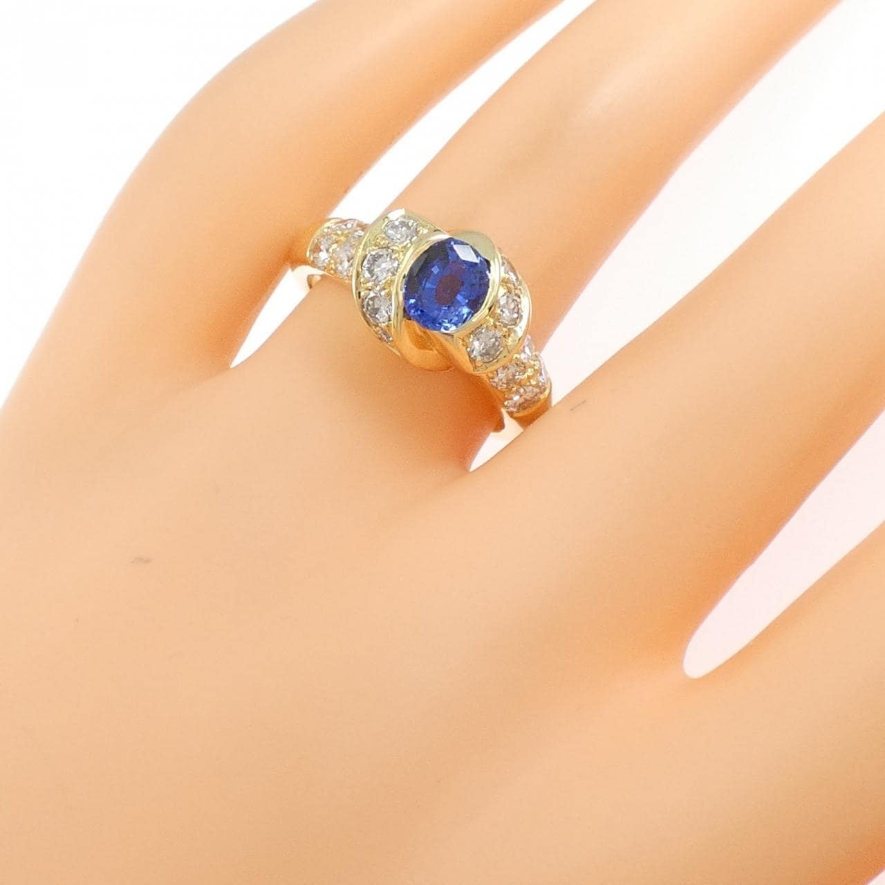 K18YG蓝宝石戒指