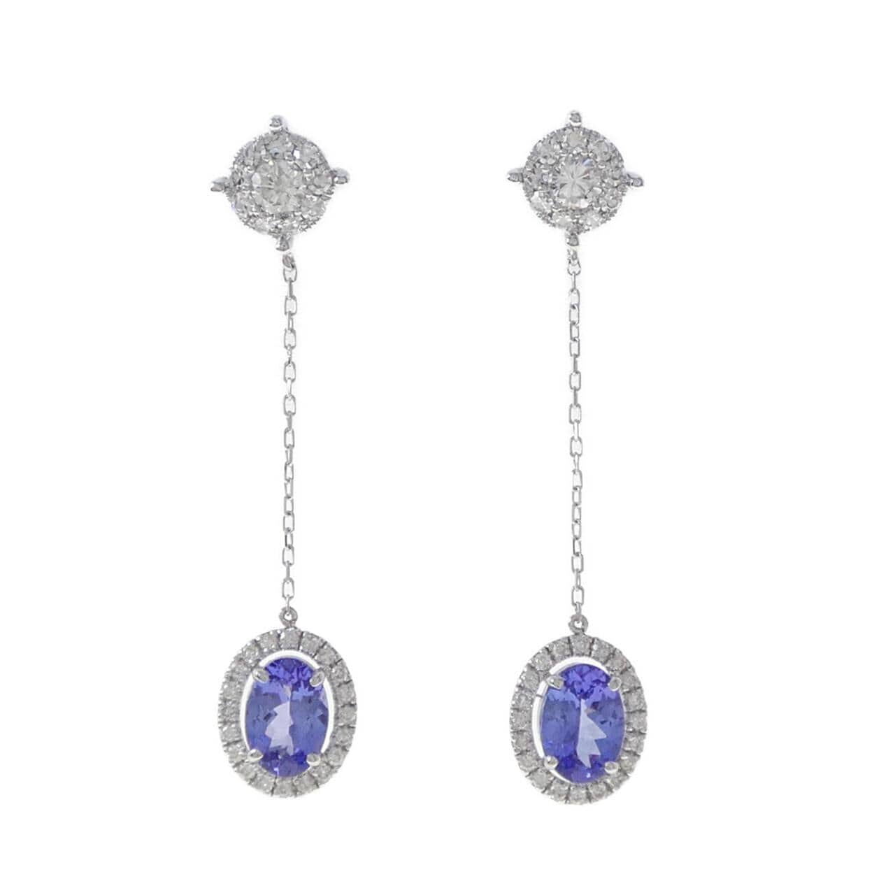 K18WG タンザナイト ピアス 1.53CT
