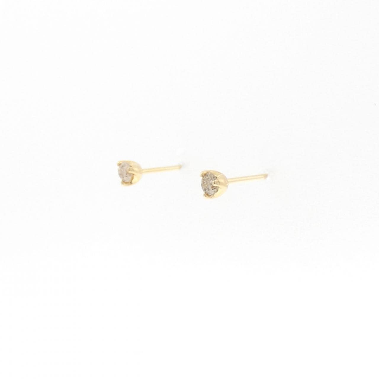 K18YG ソリティア ダイヤモンド ピアス 0.10CT