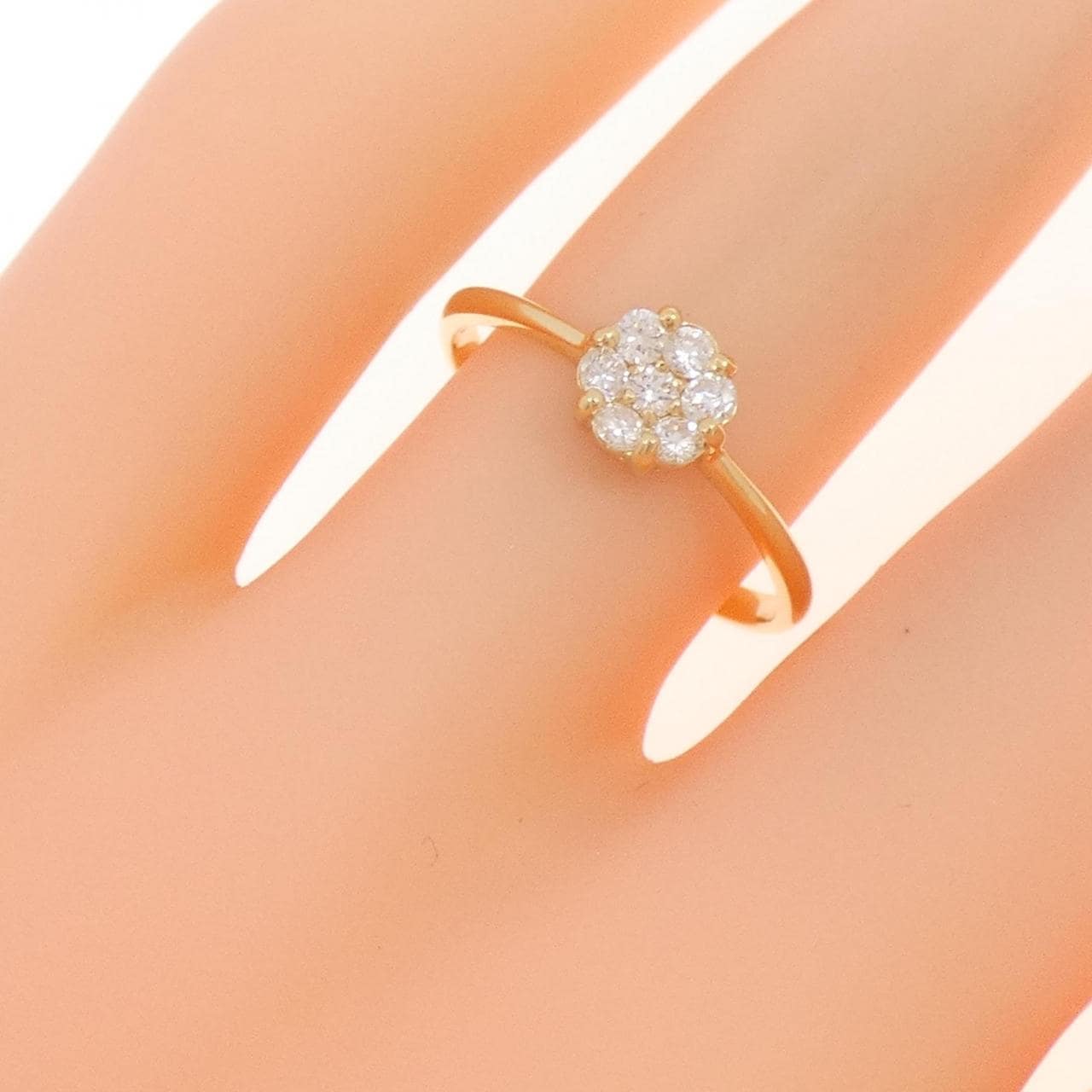 [Remake] K18YG flower Diamond ring 0.20CT