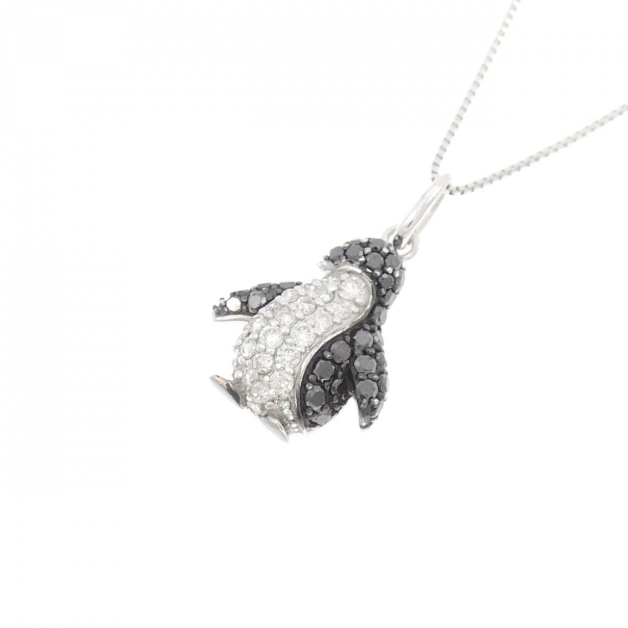 K18WG ペンギン ダイヤモンド ネックレス 0.41CT
