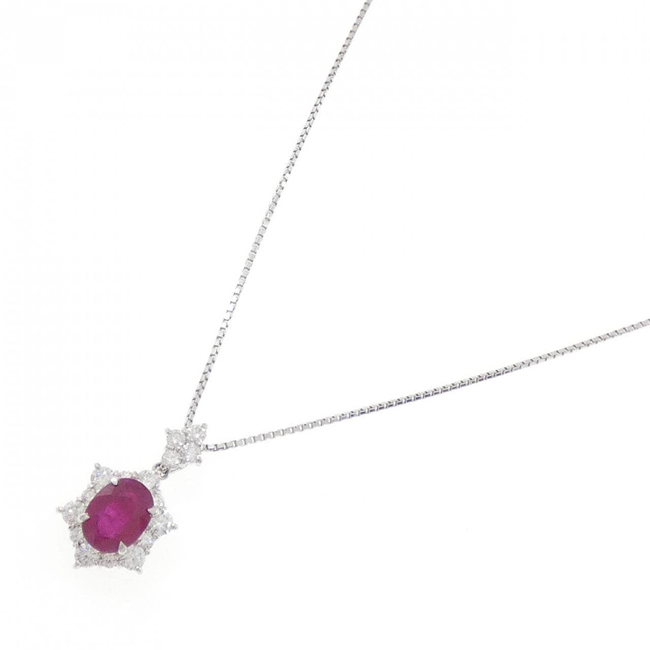PT900/PT850 ルビー ネックレス 2.06CT