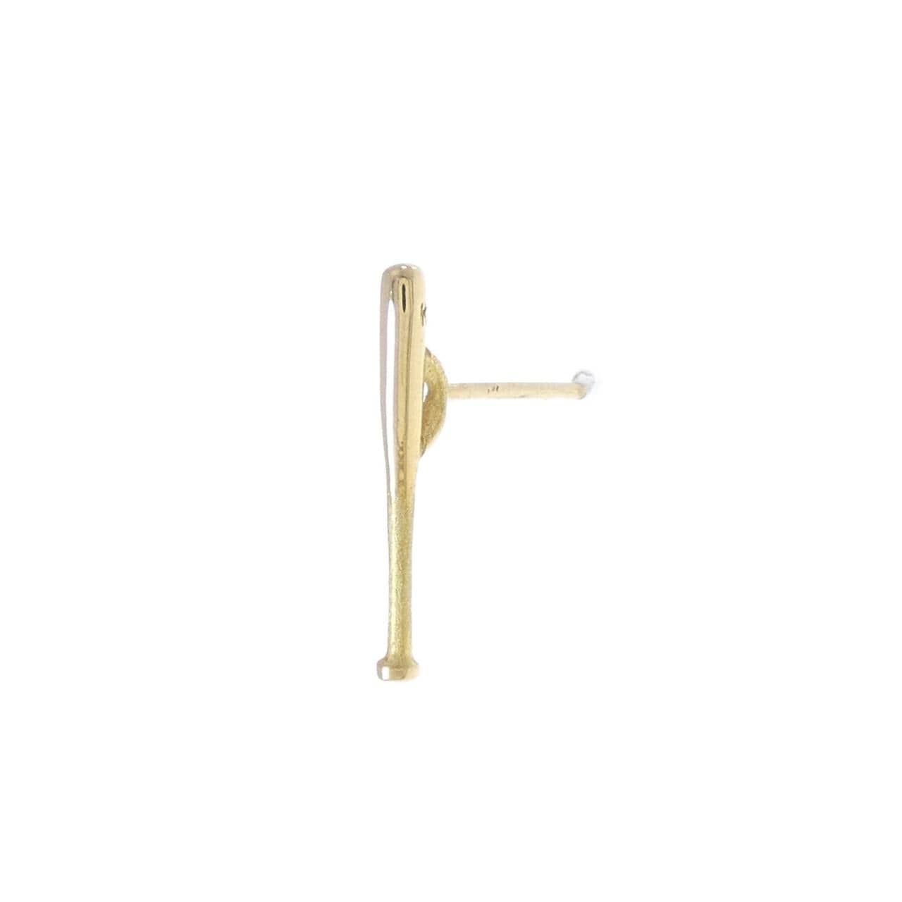 K18YG ベイスボールバット ピアス 片耳
