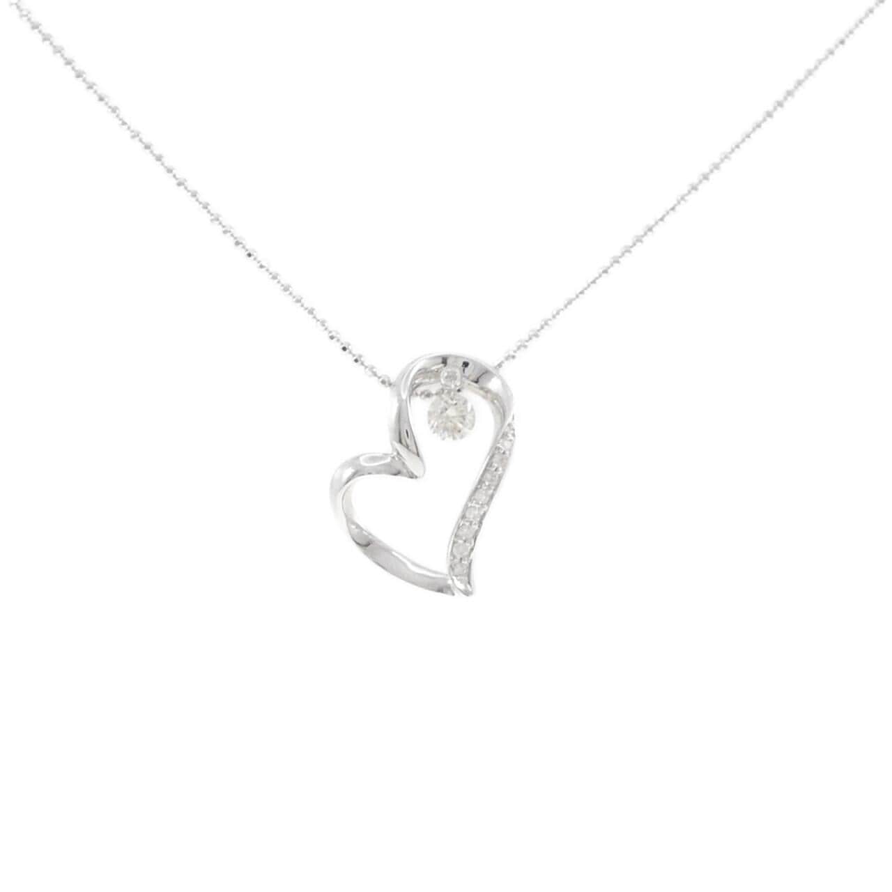 K18WG ハート ダイヤモンド ネックレス 0.25CT