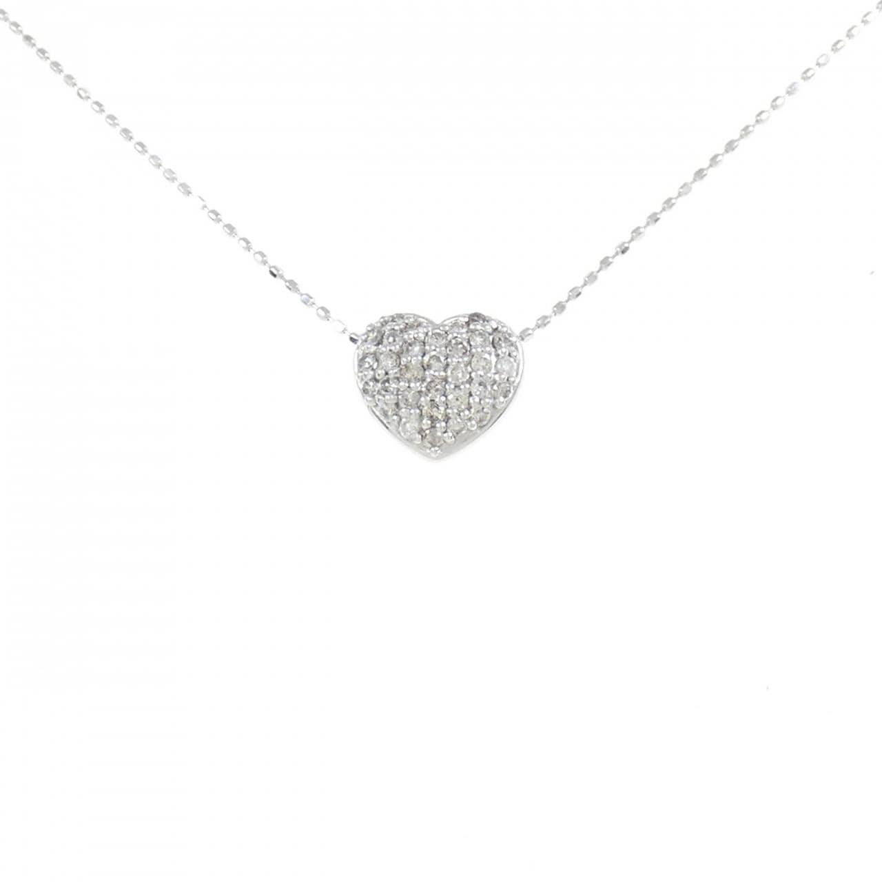 K18WG heart Diamond necklace 0.30CT