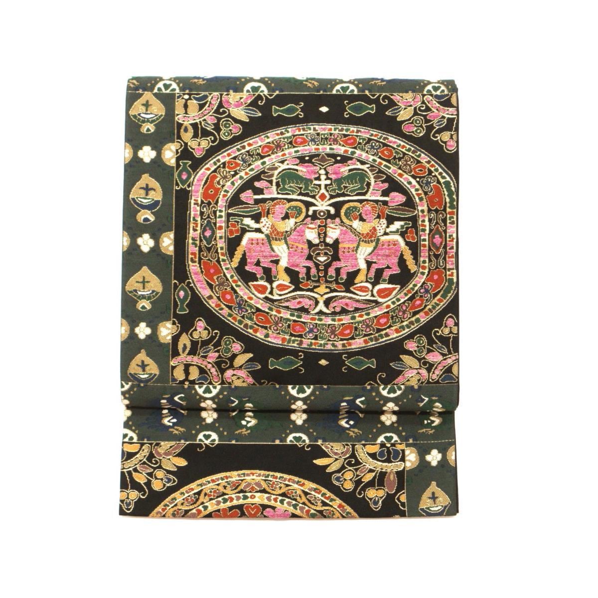 袋帯【白綾苑大庭】