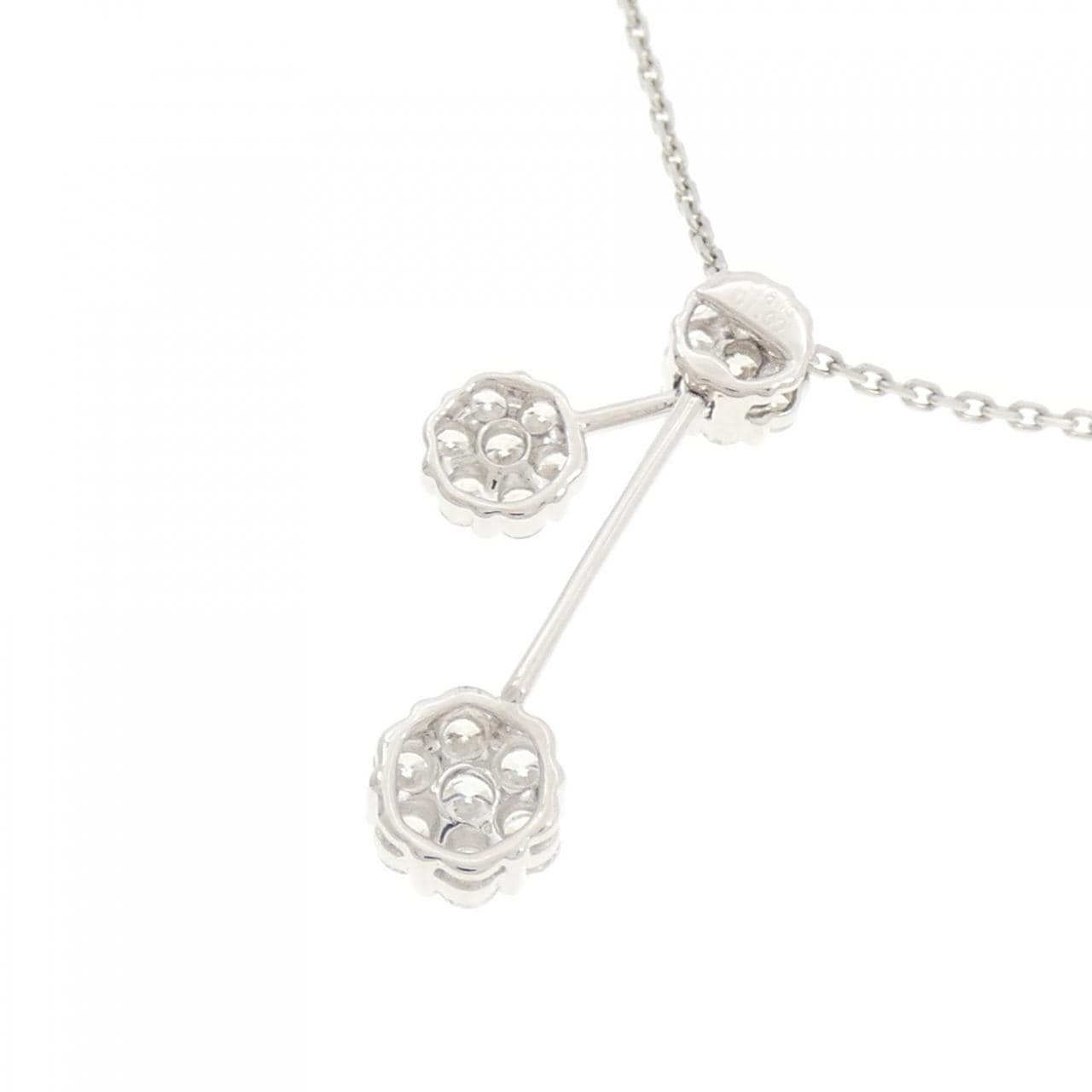 K18WG/PT850 ダイヤモンド ネックレス 1.00CT