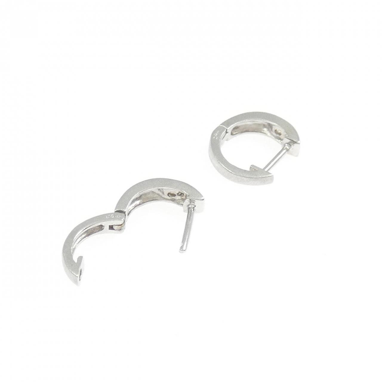 K18WG ダイヤモンド フープ ピアス 0.04CT