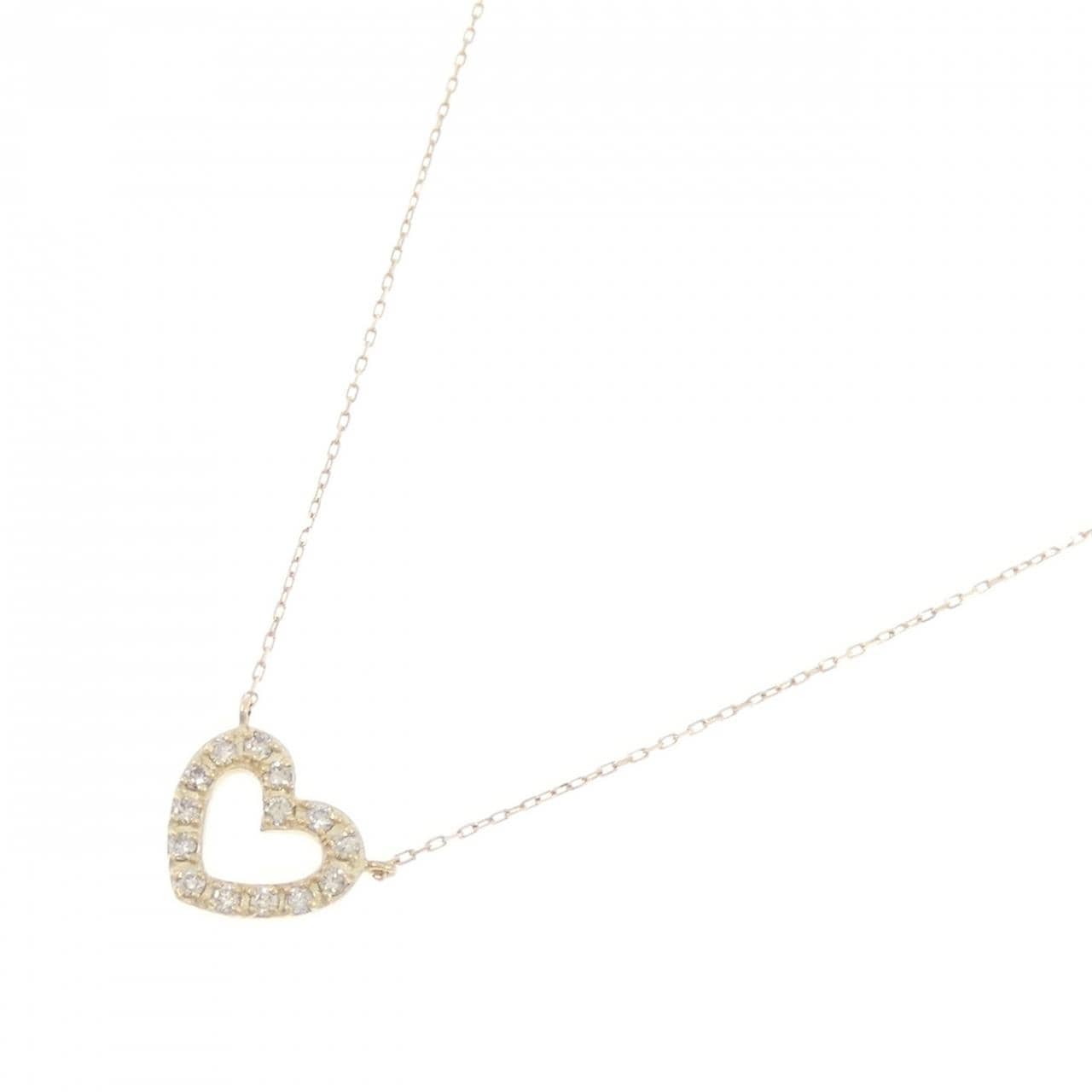 【新品】K10YG ハート ダイヤモンド ネックレス 0.10CT