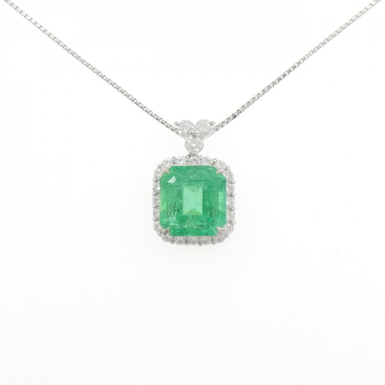 PT900/PT850 エメラルド ネックレス 8.04CT コロンビア産